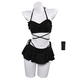 FF 6 Tifa Final Fantasy Tifa Lockhart schwarz Badeanzug 2tlg. Bademode Cosplay Outfits